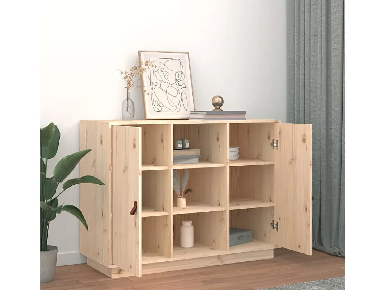 Aparador madera maciza de pino 100x40x75 cm
