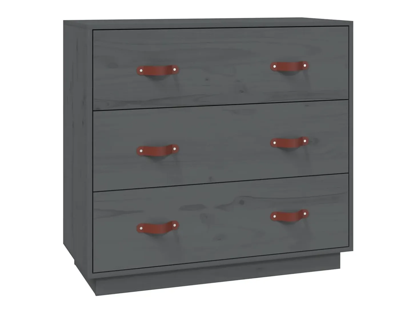 Aparador madera maciza de pino gris 80x40x75 cm