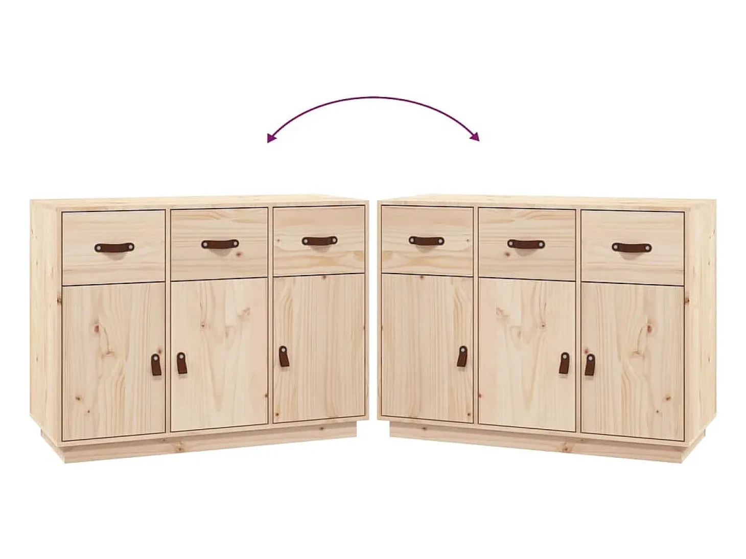 Aparador madera maciza de pino 100x40x75 cm
