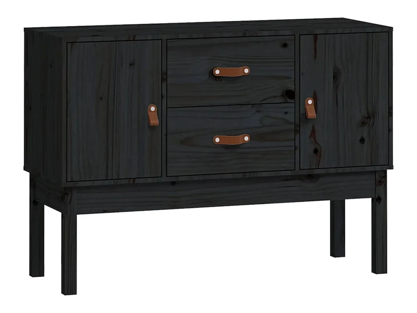 Aparador madera maciza de pino negro 110x40x78 cm