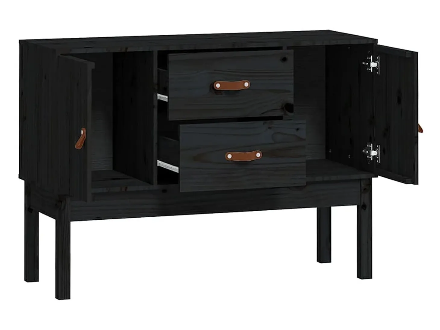 Aparador madera maciza de pino negro 110x40x78 cm