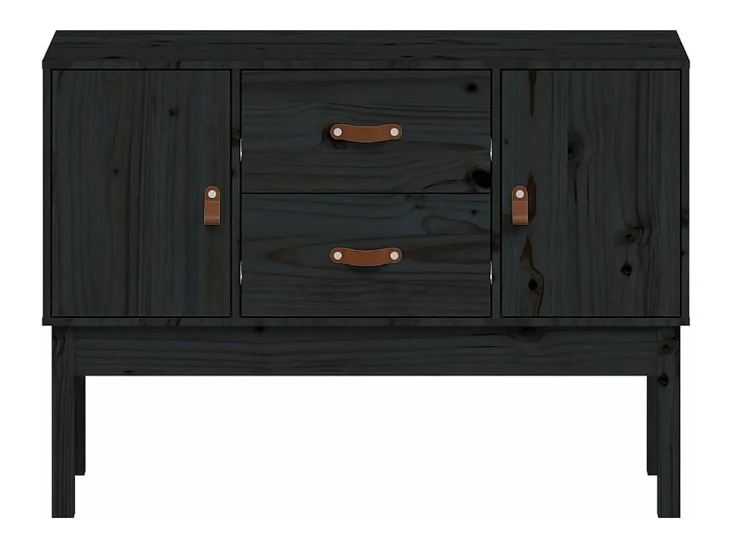 Aparador madera maciza de pino negro 110x40x78 cm