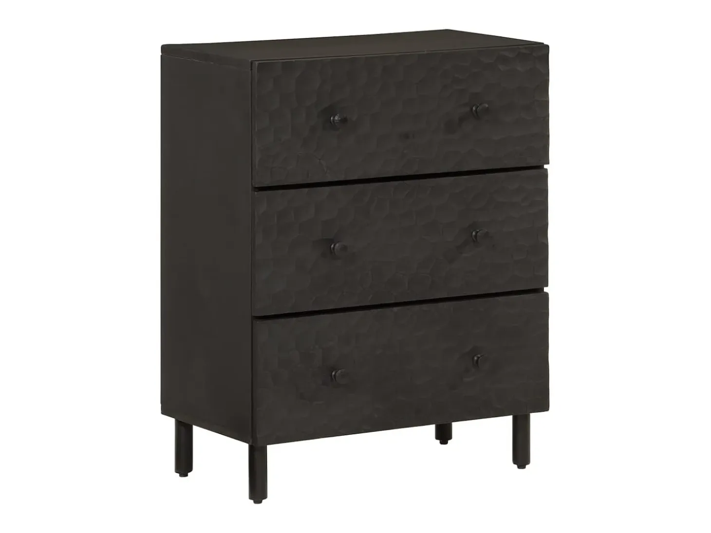 Aparador madera maciza de mango negro 60x33x75 cm