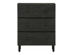 Aparador madera maciza de mango negro 60x33x75 cm