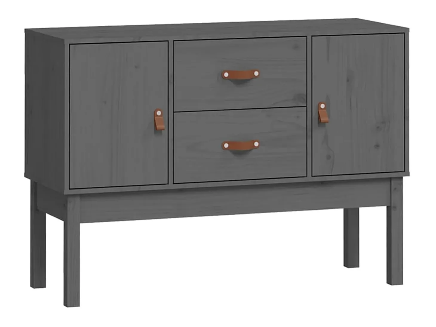 Aparador madera maciza de pino gris 110x40x78 cm ES61551