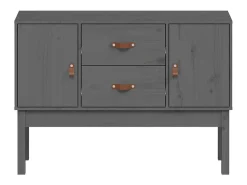 Aparador madera maciza de pino gris 110x40x78 cm ES61551