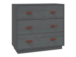 Aparador madera maciza de pino gris 80x40x75 cm ES25545