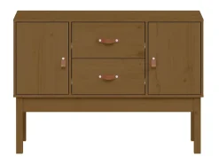 Aparador madera maciza de pino marrón miel 110x40x78 cm ES95343
