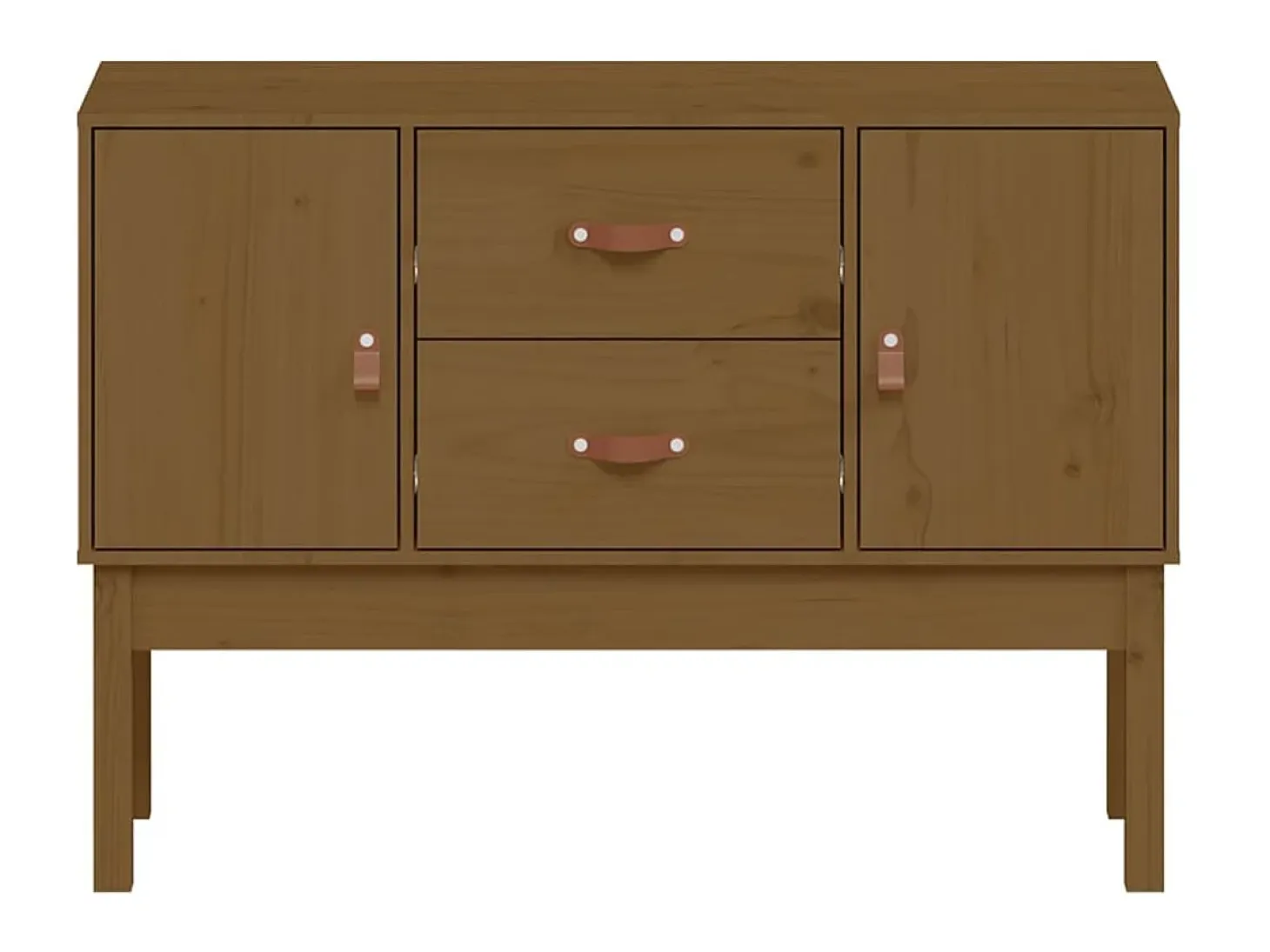 Aparador madera maciza de pino marrón miel 110x40x78 cm ES95343