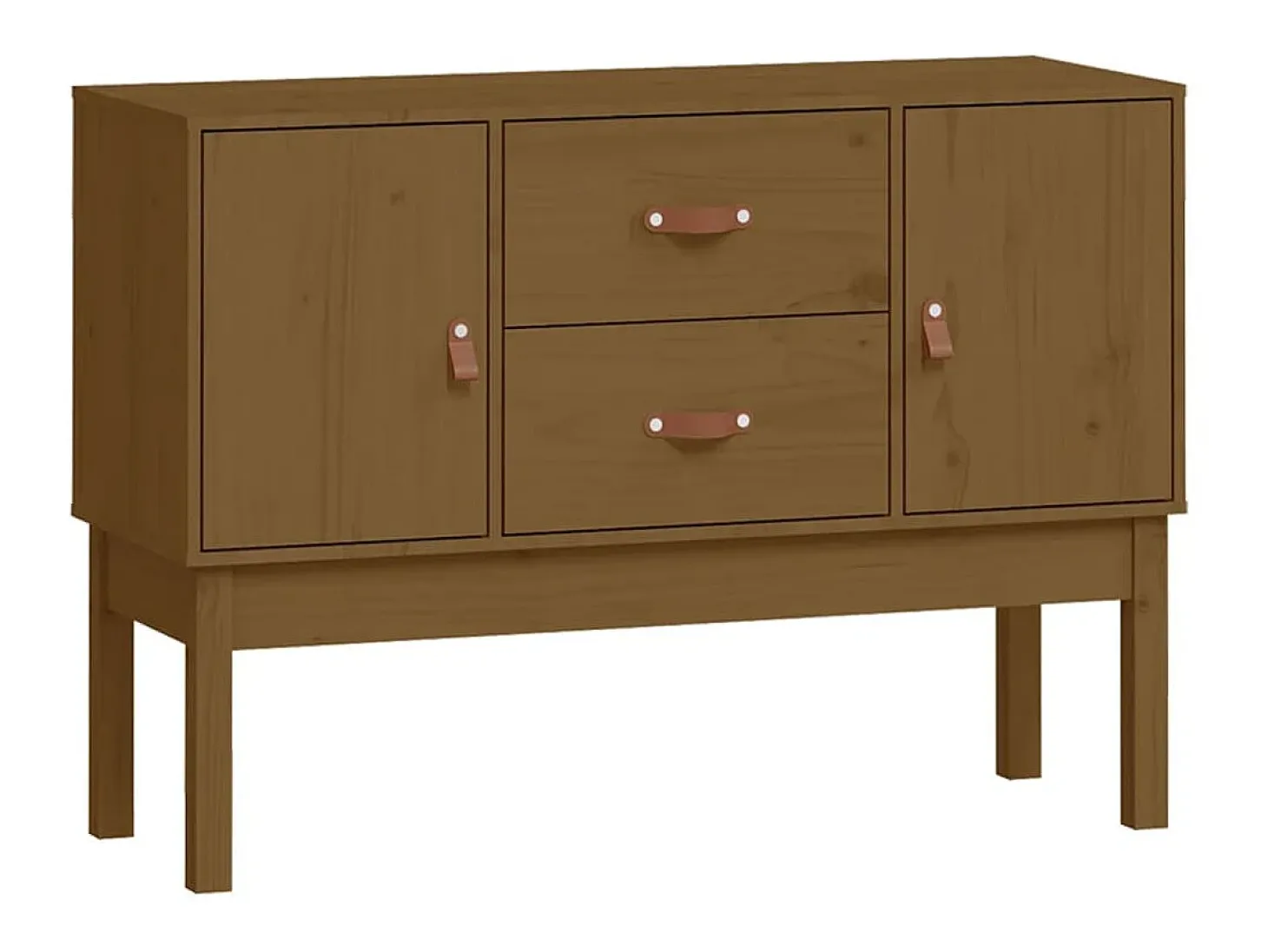 Aparador madera maciza de pino marrón miel 110x40x78 cm ES95343