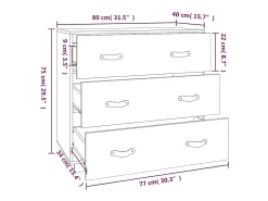 Aparador madera maciza de pino 80x40x75 cm