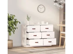 Aparador madera maciza de pino blanco 100x40x75 cm ES13511