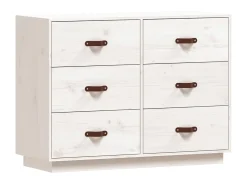 Aparador madera maciza de pino blanco 100x40x75 cm ES13511
