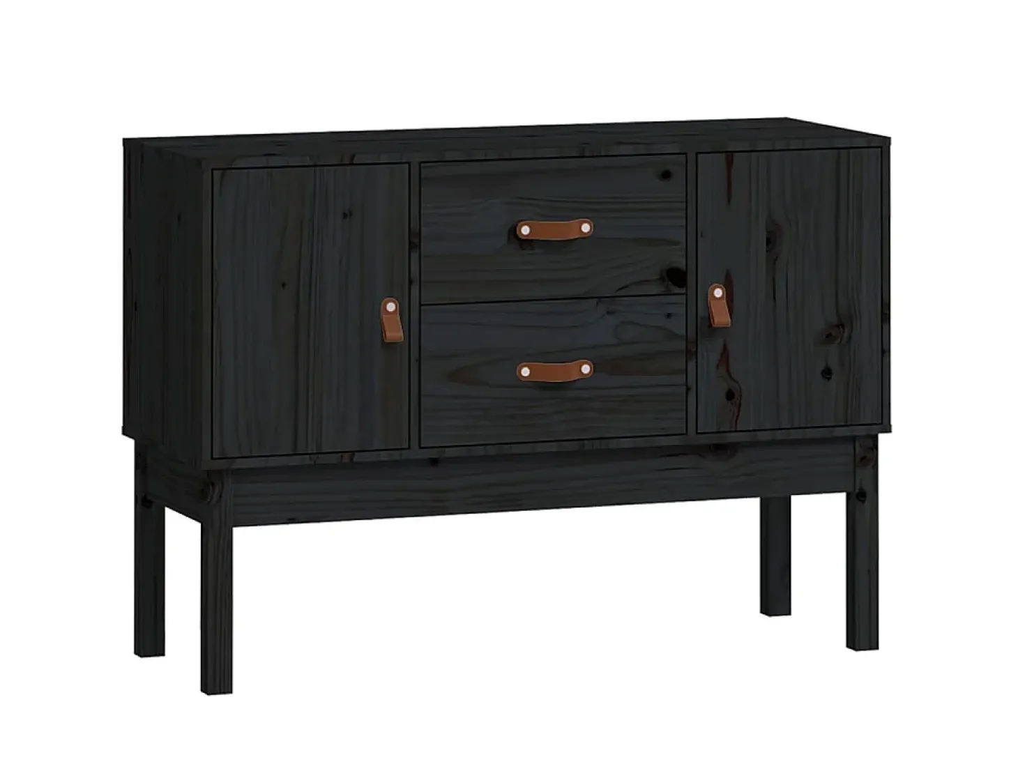 Aparador madera maciza de pino negro 110x40x78 cm ES38965