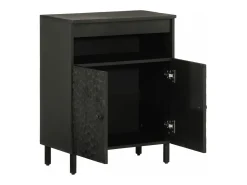 Aparador madera maciza de mango negro 60x33x75 cm