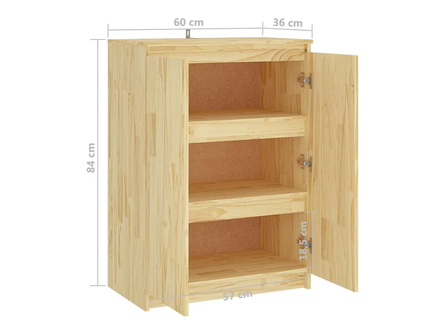 Aparador madera maciza de pino 60x36x84 cm