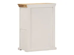 Aparador madera maciza mango rugosa blanco marrón 55x30x73 cm ES901675