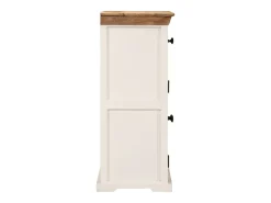 Aparador madera maciza mango rugosa blanco marrón 55x30x73 cm ES901675
