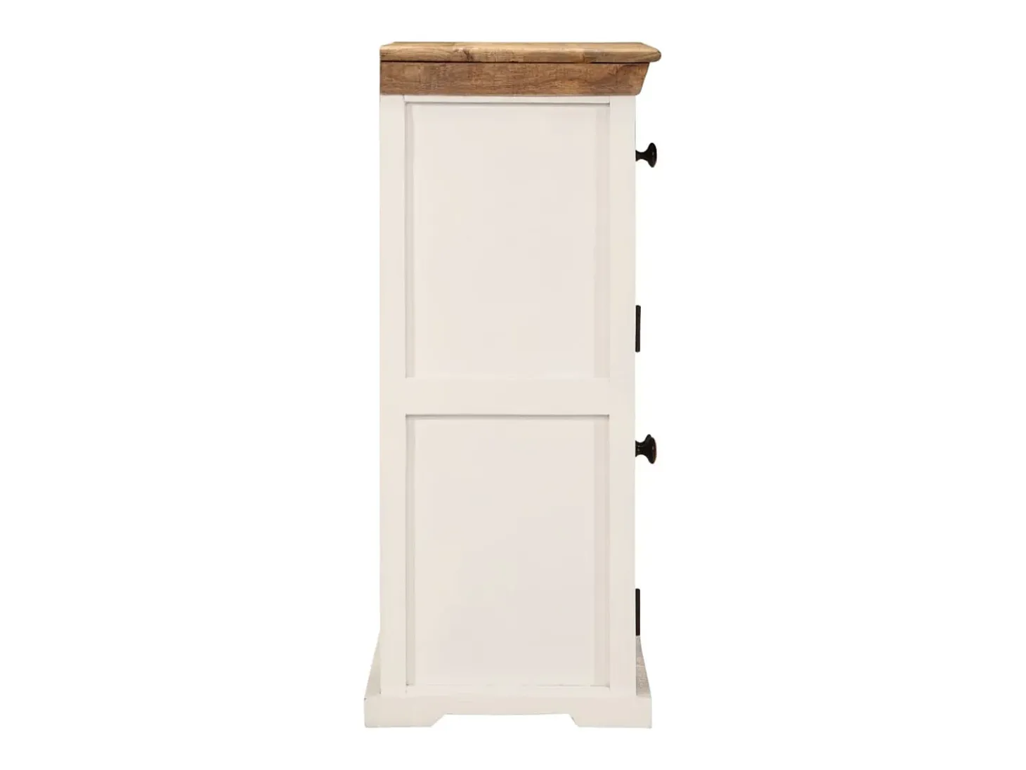 Aparador madera maciza mango rugosa blanco marrón 55x30x73 cm ES901675