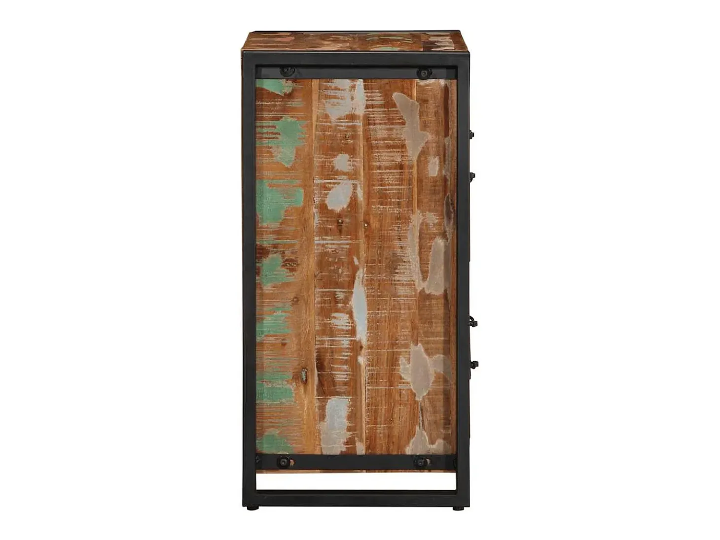 Aparador madera maciza reciclada multicolor 55x35x70 cm