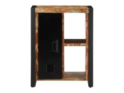 Aparador madera maciza reciclada multicolor 55x35x70 cm