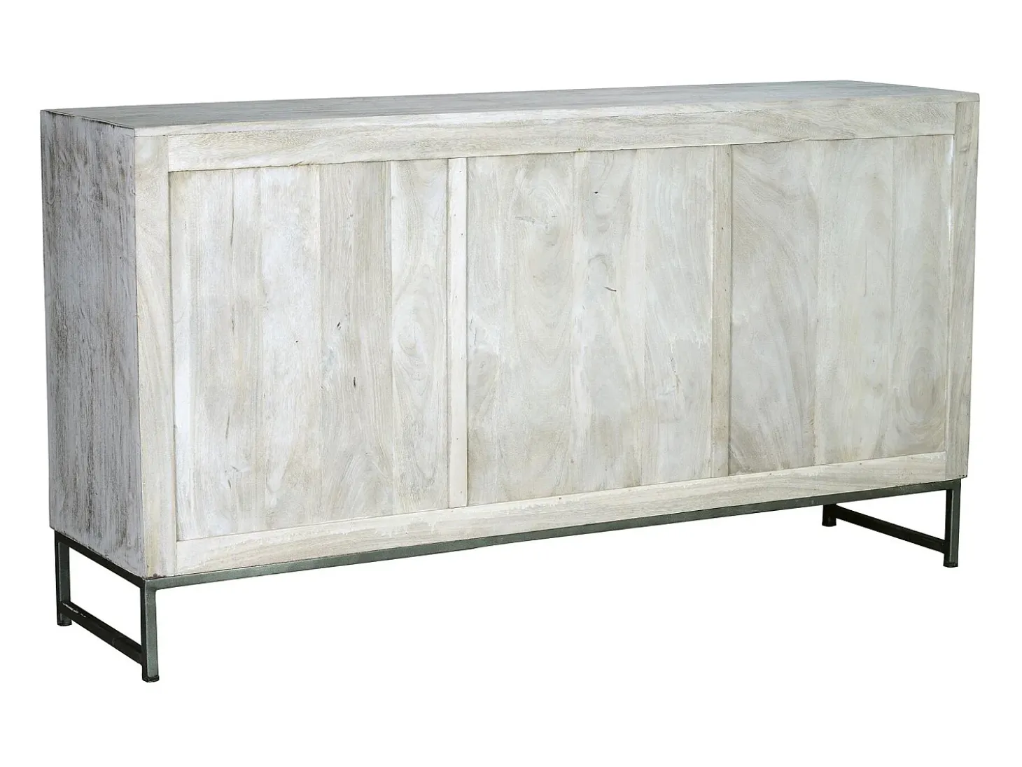 Aparador madera mango y metal blanco envejecido