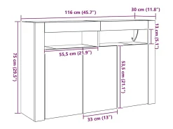 Aparador Madera vieja 116 x 30 x 75 cm Madera de ingeniería
