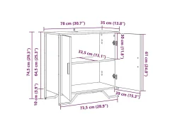 Aparador marrón 78 x 35,5 x 74,5 cm Madera de ingeniería