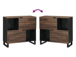 Aparador Marrón 80 x 33 x 75 cm madera maciza de mango