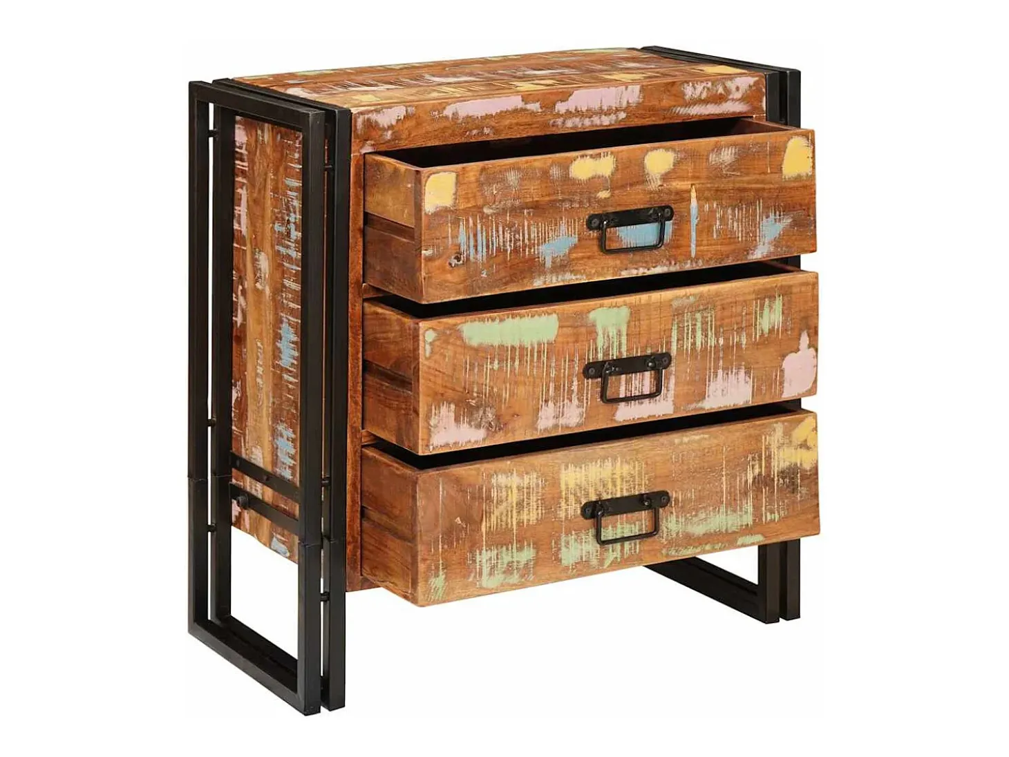 Aparador marrón 66 x 33 x 70 cm madera maciza recuperada