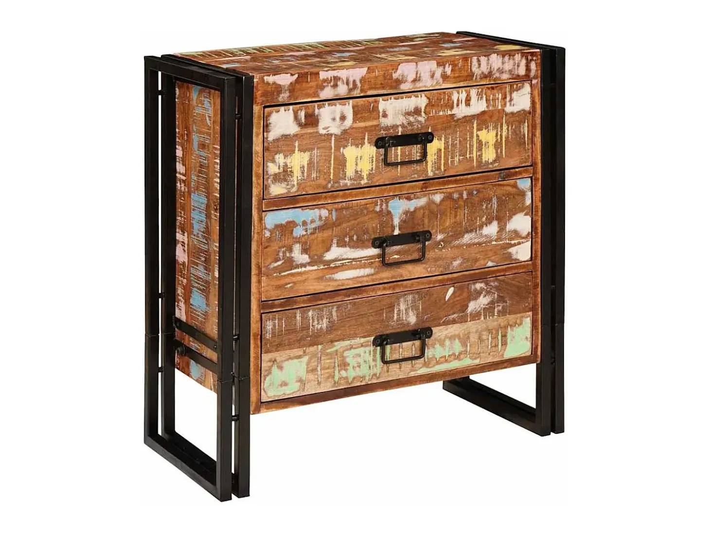 Aparador marrón 66 x 33 x 70 cm madera maciza recuperada