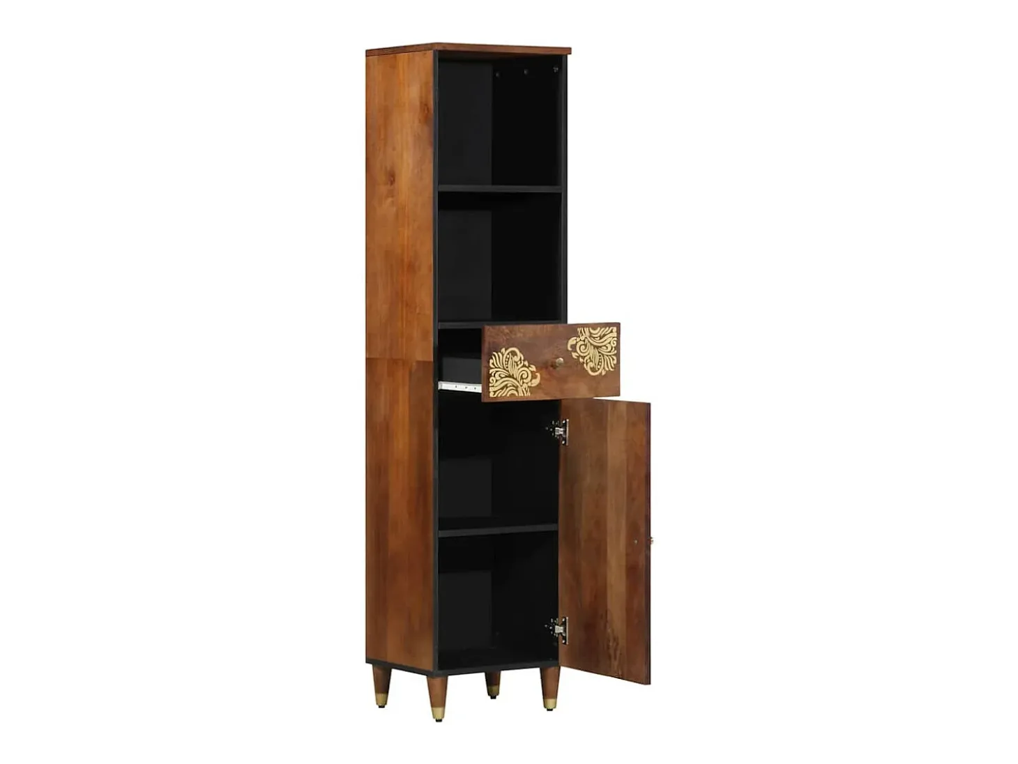 Aparador marrón miel 38 x 33,5 x 160 cm Madera maciza de mango