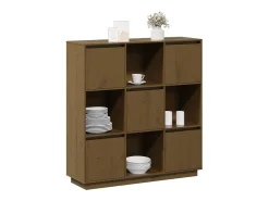 Aparador marrón miel 110,5x35x117 cm Madera maciza de pino