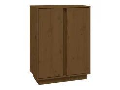 Aparador Marrón Miel 60x35x80 cm Madera Maciza de Pino