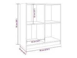 Aparador Marrón Miel 70x33x76 cm Madera Maciza de Pino