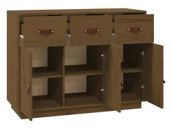 Aparador Marrón Miel 100x40x75 cm Madera Maciza de Pino