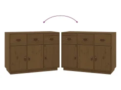 Aparador Marrón Miel 100x40x75 cm Madera Maciza de Pino