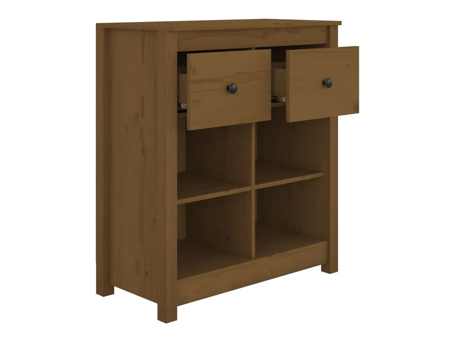 Aparador Marrón Miel 70x35x80 cm Madera Maciza de Pino