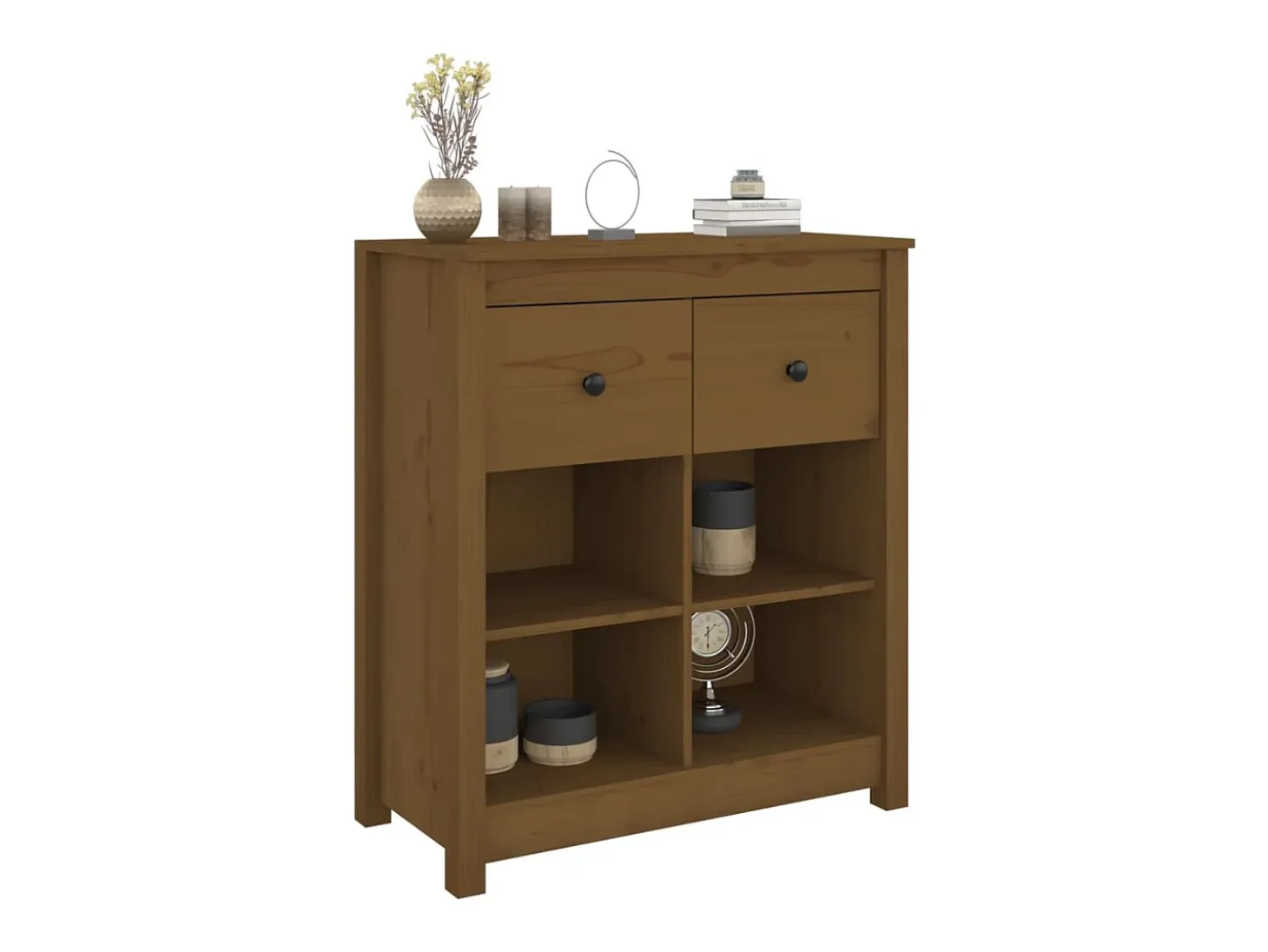 Aparador Marrón Miel 70x35x80 cm Madera Maciza de Pino