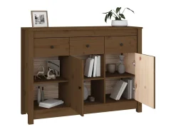 Aparador Marrón Miel 100x35x74 cm Madera Maciza de Pino
