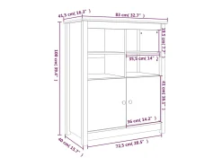 Aparador Marrón Miel 83x41,5x100 cm Madera Maciza de Pino