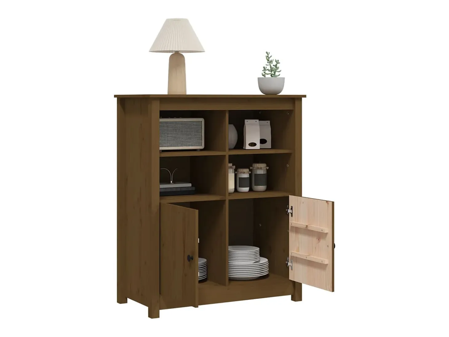 Aparador Marrón Miel 83x41,5x100 cm Madera Maciza de Pino