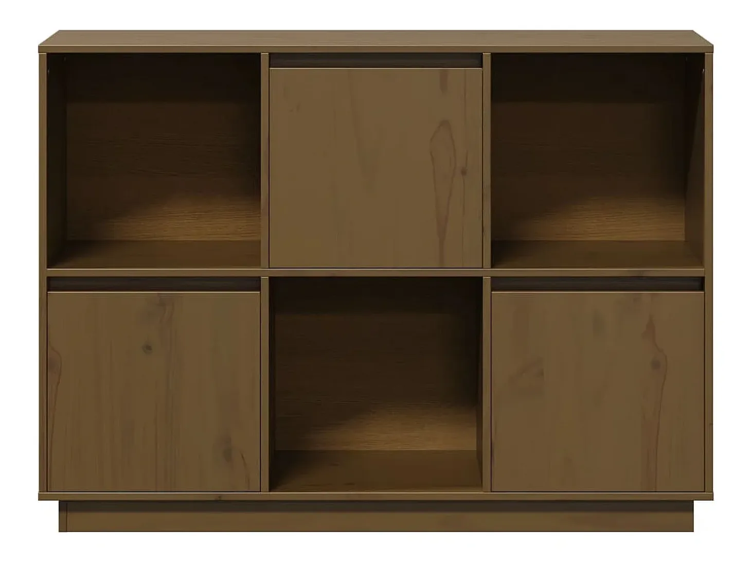 Aparador Marrón Miel 110,5x35x80 cm Madera Maciza de Pino