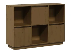 Aparador Marrón Miel 110,5x35x80 cm Madera Maciza de Pino