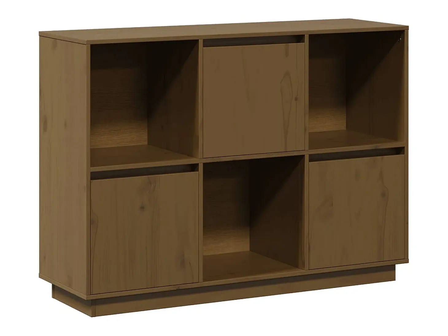 Aparador Marrón Miel 110,5x35x80 cm Madera Maciza de Pino
