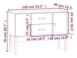 Aparador Marrón miel 110x40x78 cm Madera maciza de pino