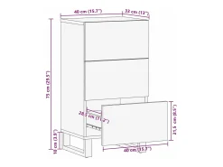 Aparador marrón 40x33x75 cm madera maciza de mango