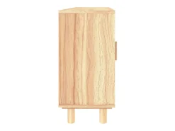 Aparador Marrón 105x30x60 cm Madera maciza de pino y ratán natural