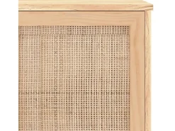 Aparador Marrón 105x30x60 cm Madera maciza de pino y ratán natural