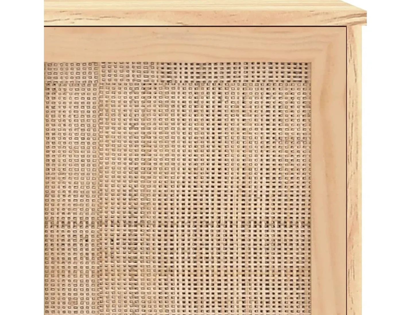 Aparador Marrón 105x30x60 cm Madera maciza de pino y ratán natural